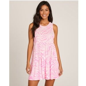 NWT AFRM LOS ANGELES Blush Pink Wave Dress Women’s Mini Sleeveless Sundress